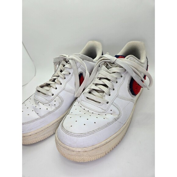 Nike Air Force 1 07 LV8 Chenille Swoosh Shoes Mens 7 White Leather Retro Sneaker main image 4